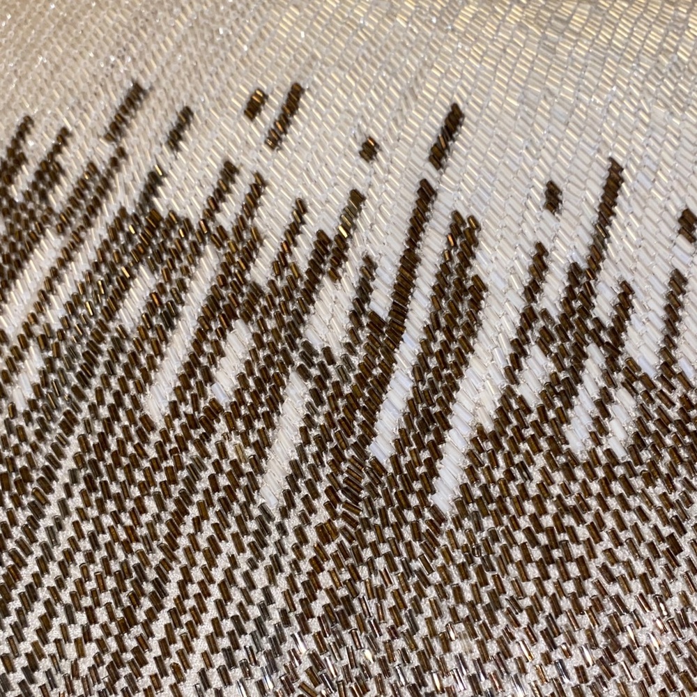 HomeGoods Sequin Ombre White and Dark Gold Accent Pillow - Picture 5 of 6